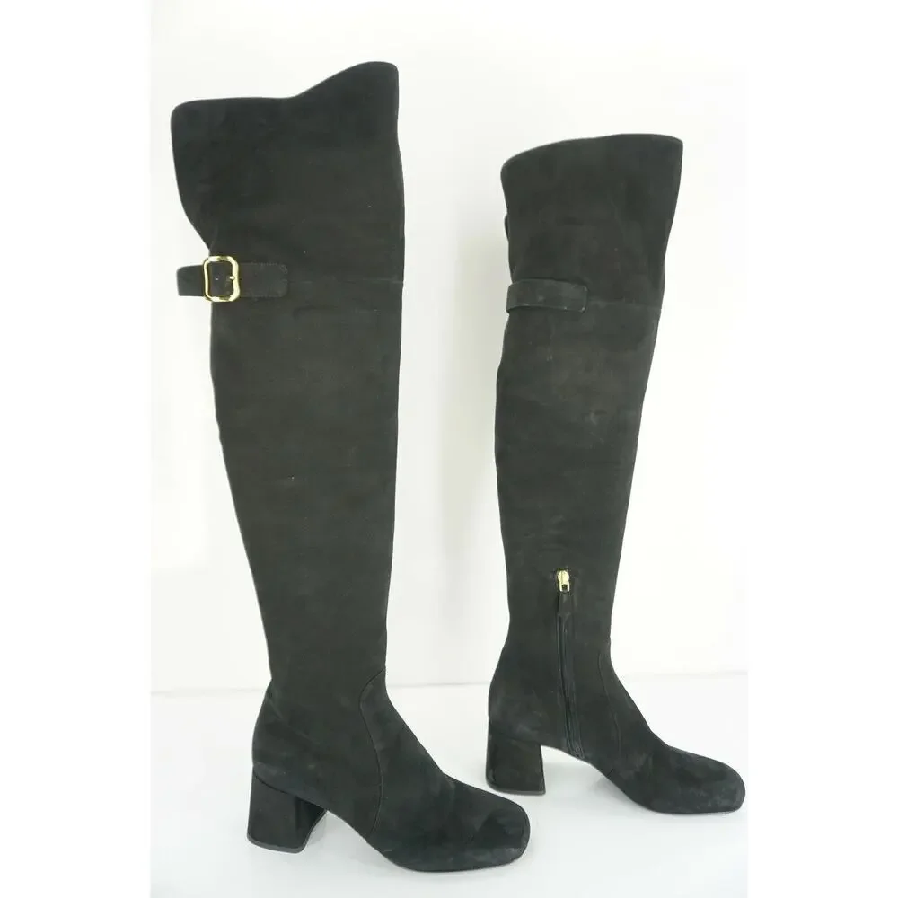 Prada black suede